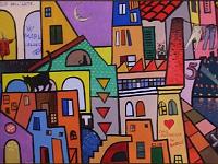 1994 - Town - Olio su tela - 120x50