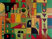 1995 - Town II° - Acrylic su polytoile - 100x100