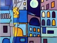 1996 - La notte - Acrylic su polytoile - 100x100